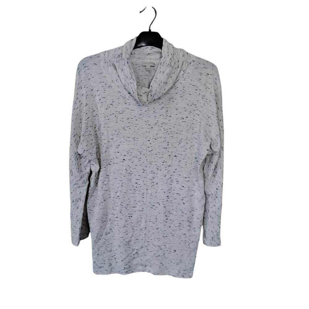 Talbots Womens Gray Space Dye Cowl Neck Long Sleeve Tunic Top Small
